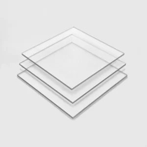 Clear anti-reflective plastic sheets stacked on top of each other, creating a transparent and orderly arrangement.