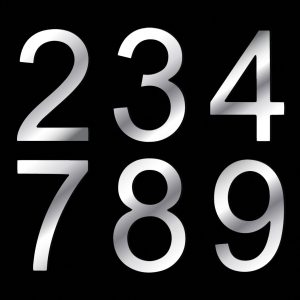 Mirrored Dibond House/Sign Numbers 0 -9