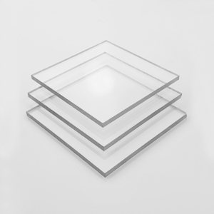 Clear Polycarbonate Sheets stacked on top of each other, creating a transparent and orderly arrangement.