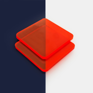 100% Recycled Fluorescent Red Greencast Acrylic Sheet (Gloss Finish)