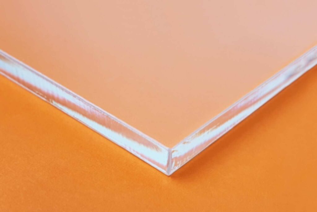 A close up of a diamond polished acrylic sheet.