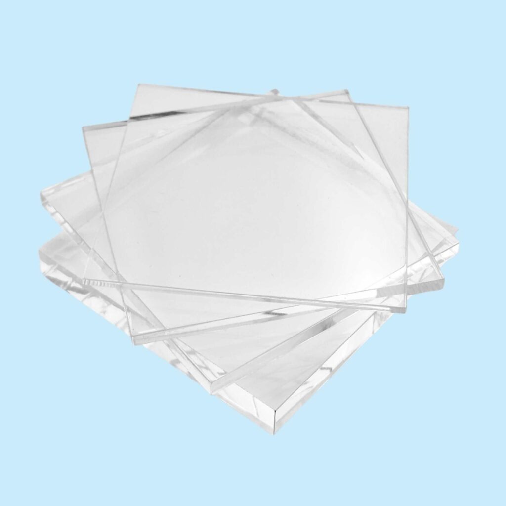 Stacked clear acrylic sheets